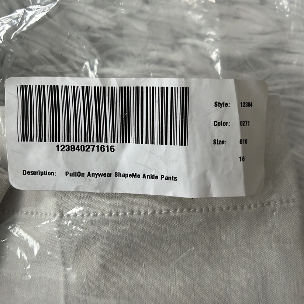 COLDWATER CREEK ShapeMe Pants Pull-On Anywear in Ivory size 16 - Picture 3 of 14
